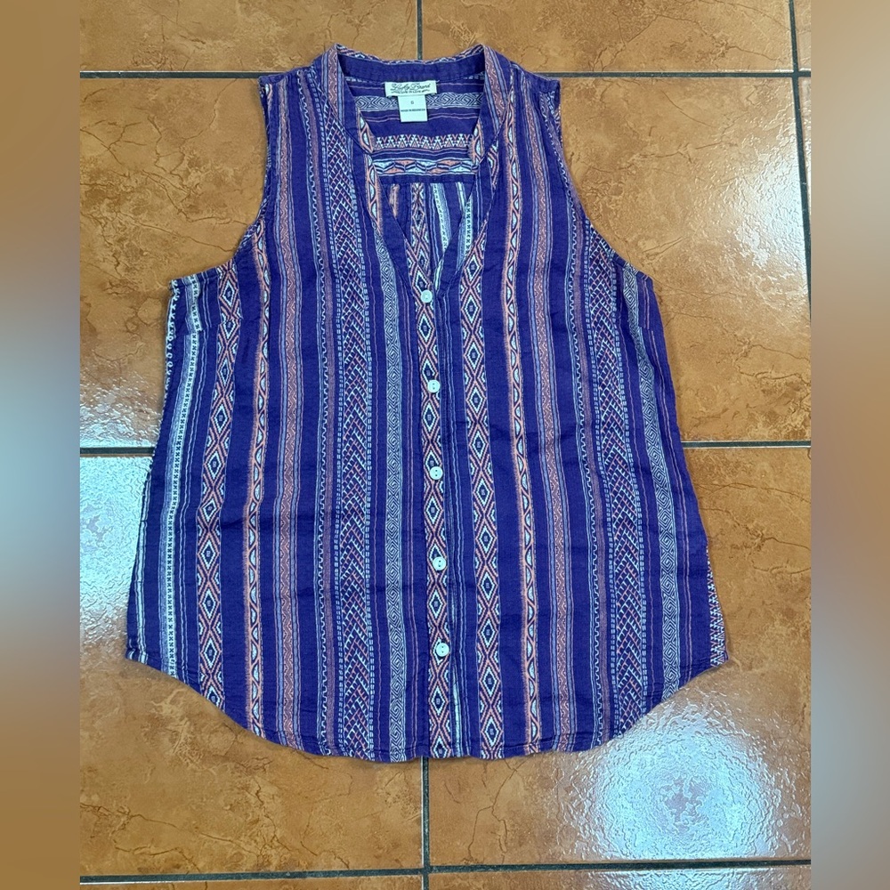 Striped Blue Sleeveless Top